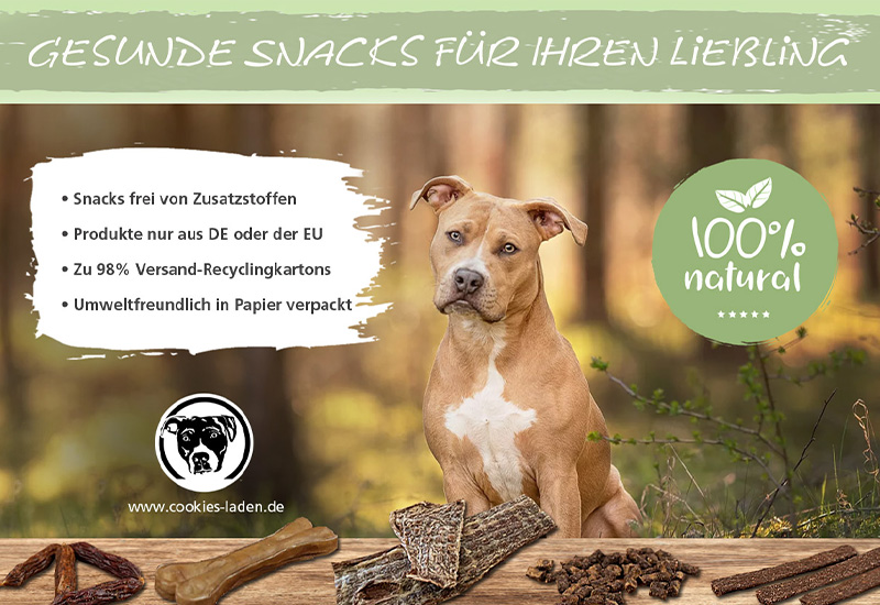 Natürliche Snacks, umweltfreundlich verpackt für Deinen Hund